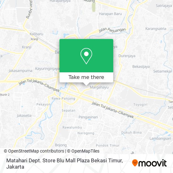 Matahari Dept. Store Blu Mall Plaza Bekasi Timur map