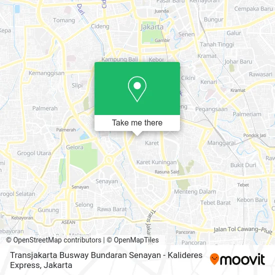 Transjakarta Busway Bundaran Senayan - Kalideres Express map