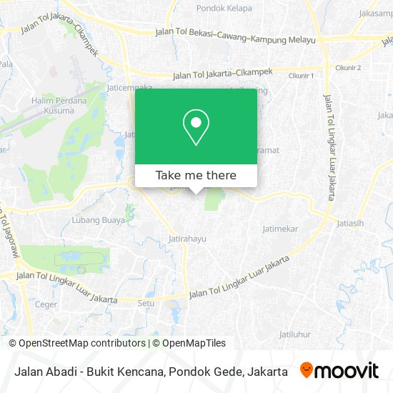 Jalan Abadi - Bukit Kencana, Pondok Gede map