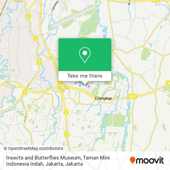 Insects and Butterflies Museum, Taman Mini Indonesia Indah, Jakarta map