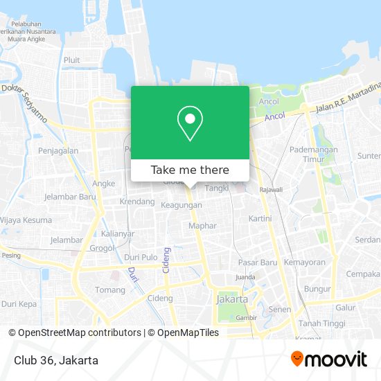How to get to Club 36 in Jakarta Barat by Bus or Train