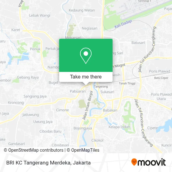 BRI KC Tangerang Merdeka map