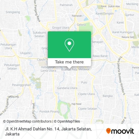 Jl. K.H Ahmad Dahlan No. 14, Jakarta Selatan map