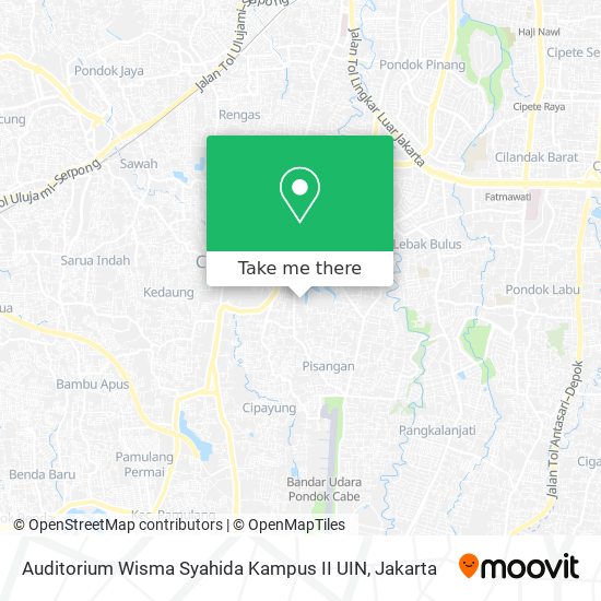 Auditorium Wisma Syahida Kampus II UIN map