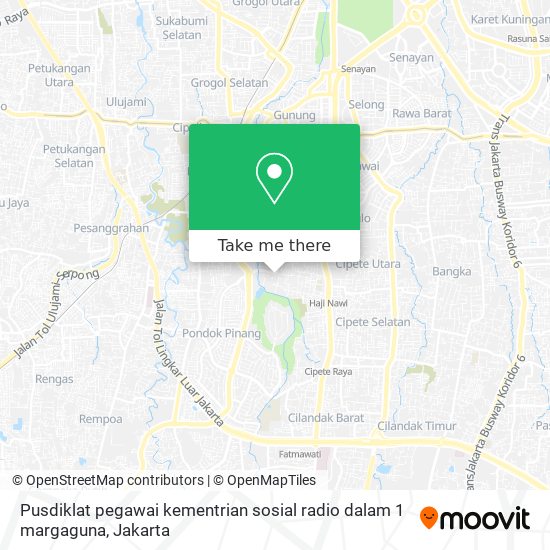 Pusdiklat pegawai kementrian sosial radio dalam 1 margaguna map