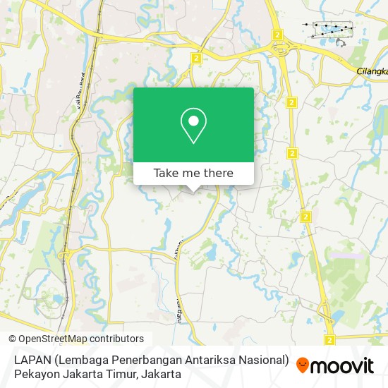 LAPAN (Lembaga Penerbangan Antariksa Nasional) Pekayon Jakarta Timur map