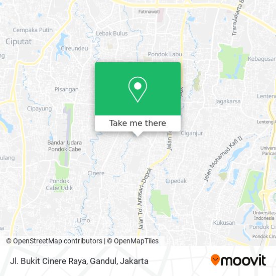 Jl. Bukit Cinere Raya, Gandul map