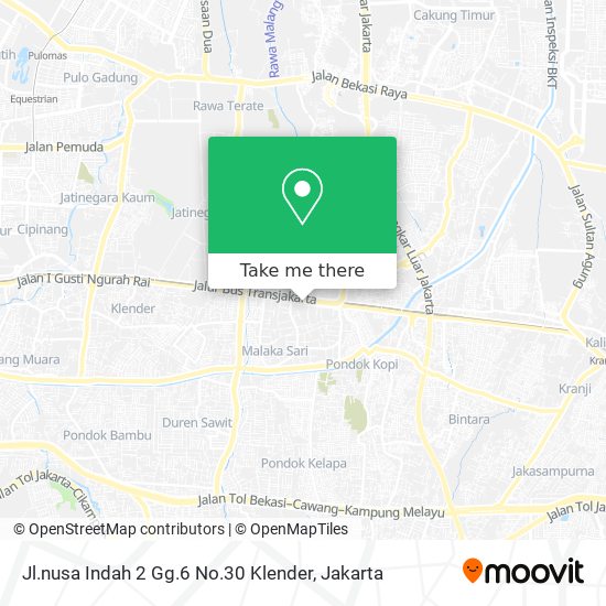 Jl.nusa Indah 2 Gg.6 No.30 Klender map