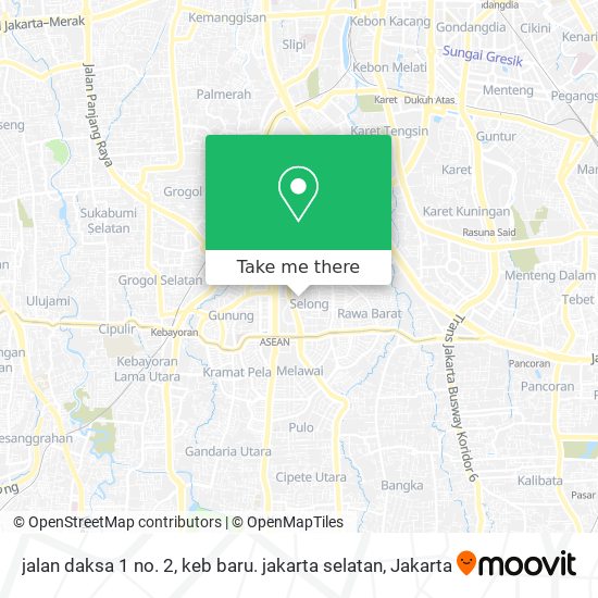 jalan daksa 1 no. 2, keb baru. jakarta selatan map