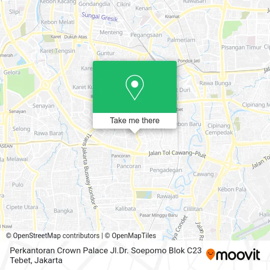 Perkantoran Crown Palace Jl.Dr. Soepomo Blok C23 Tebet map