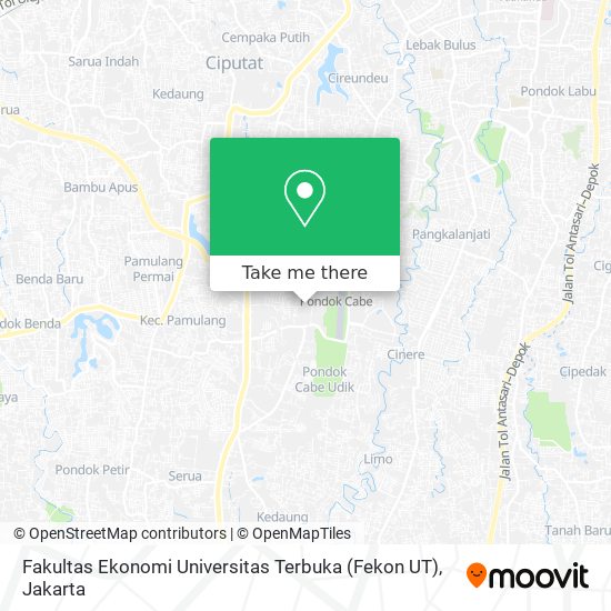 Fakultas Ekonomi Universitas Terbuka (Fekon UT) map