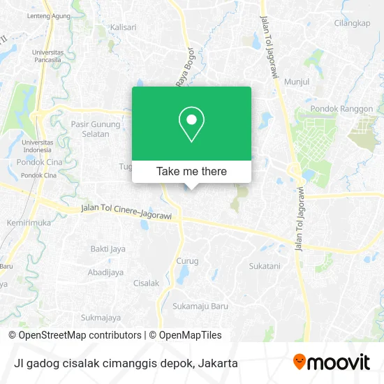 Jl gadog cisalak cimanggis depok map