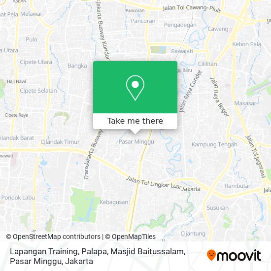 Lapangan Training, Palapa, Masjid Baitussalam, Pasar Minggu map