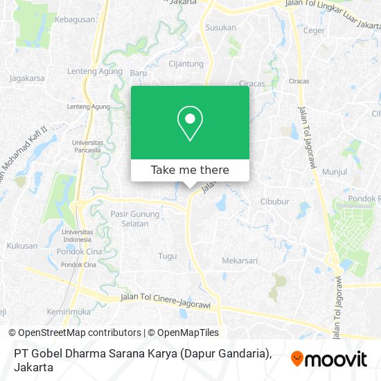 PT Gobel Dharma Sarana Karya (Dapur Gandaria) map