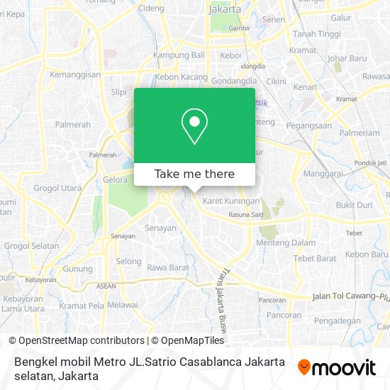 Bengkel mobil Metro JL.Satrio Casablanca Jakarta selatan map