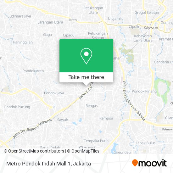 Metro Pondok Indah Mall 1 map