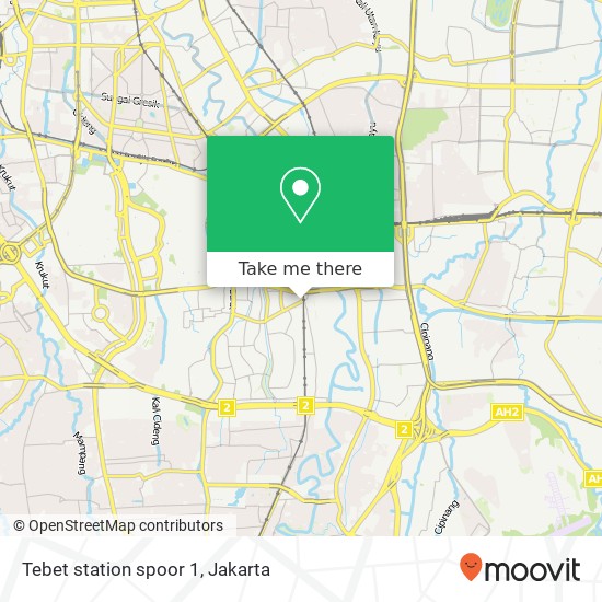 Tebet station spoor 1 map