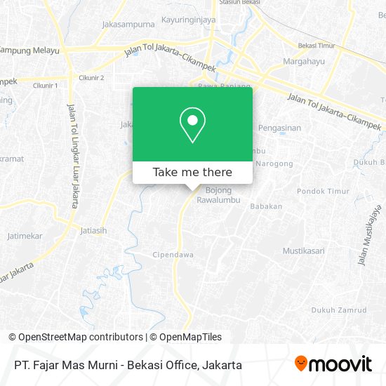 PT. Fajar Mas Murni - Bekasi Office map