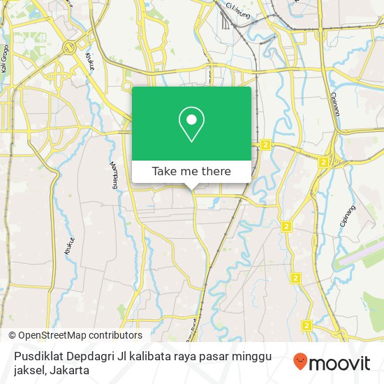 Pusdiklat Depdagri Jl kalibata raya pasar minggu jaksel map