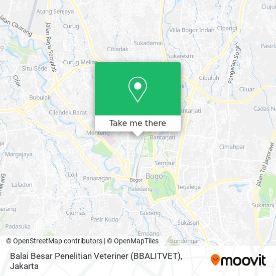 Balai Besar Penelitian Veteriner (BBALITVET) map