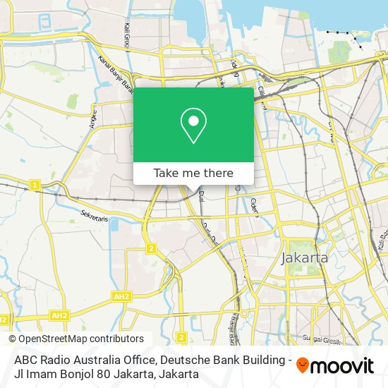 ABC Radio Australia Office, Deutsche Bank Building - Jl Imam Bonjol 80 Jakarta map