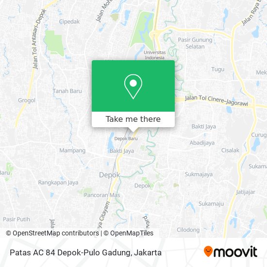 Patas AC 84 Depok-Pulo Gadung map