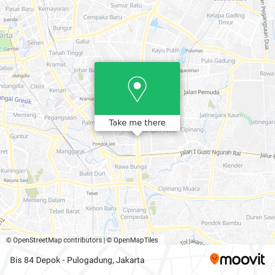 Bis 84 Depok - Pulogadung map