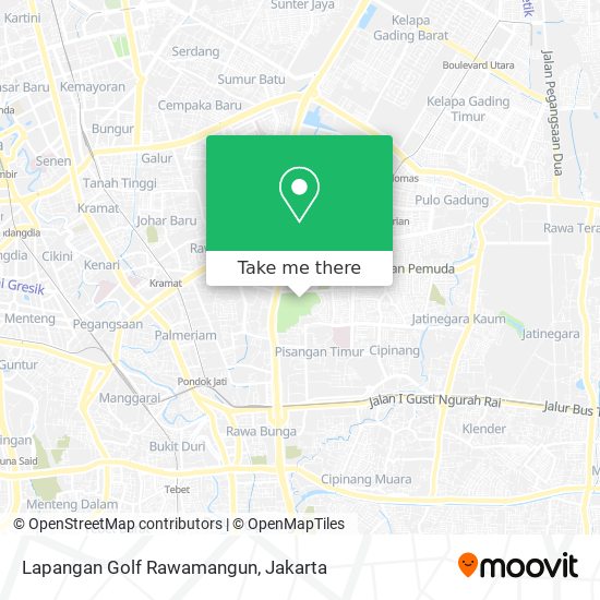 Lapangan Golf Rawamangun map