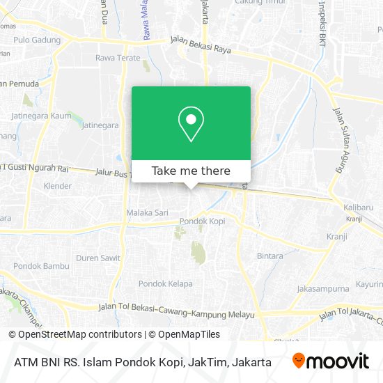 ATM BNI RS. Islam Pondok Kopi, JakTim map