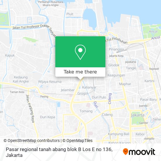 Pasar regional tanah abang blok B Los E no 136 map