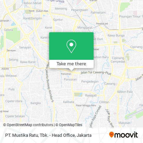 PT. Mustika Ratu, Tbk. - Head Office map
