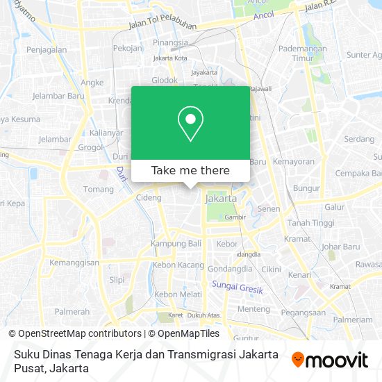 Suku Dinas Tenaga Kerja dan Transmigrasi Jakarta Pusat map