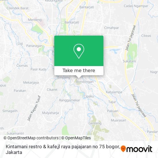 Kintamani restro & kafe,jl raya pajajaran no 75 bogor map