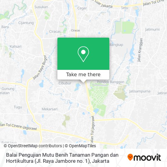 Balai Pengujian Mutu Benih Tanaman Pangan dan Hortikultura (Jl. Raya Jambore no. 1) map