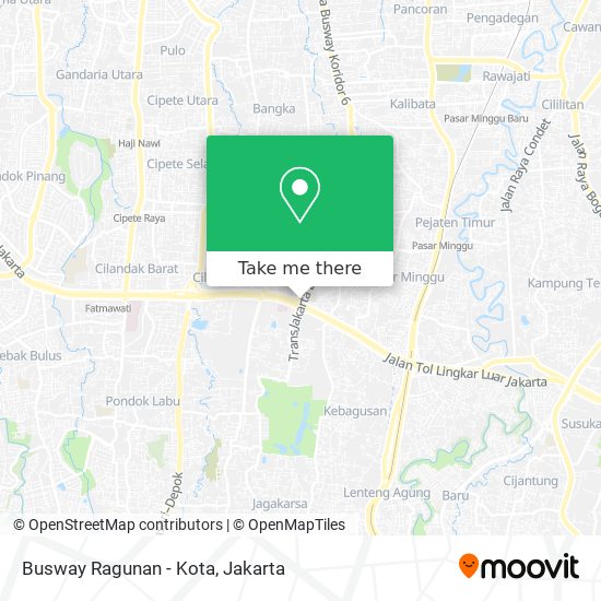 Busway Ragunan - Kota map