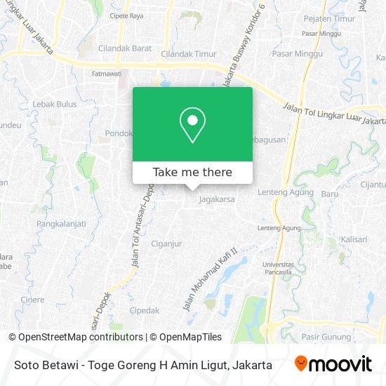 Soto Betawi - Toge Goreng H Amin Ligut map
