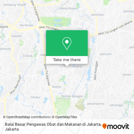 Balai Besar Pengawas Obat dan Makanan di Jakarta map