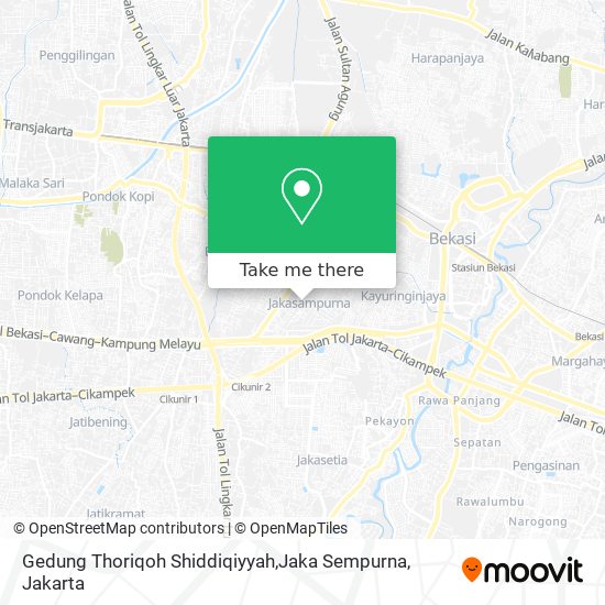 Gedung Thoriqoh Shiddiqiyyah,Jaka Sempurna map