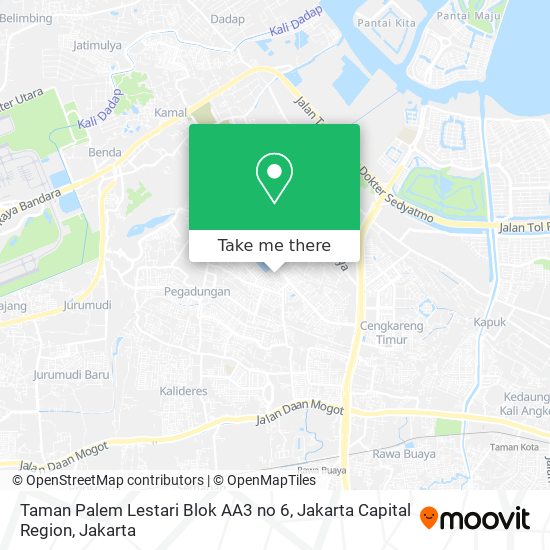 Taman Palem Lestari Blok AA3 no 6, Jakarta Capital Region map