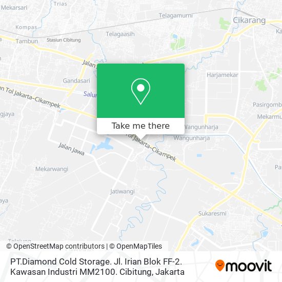 PT.Diamond Cold Storage. Jl. Irian Blok FF-2. Kawasan Industri MM2100. Cibitung map