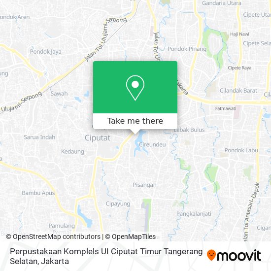 Perpustakaan Komplels UI Ciputat Timur Tangerang Selatan map