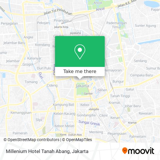 Millenium Hotel Tanah Abang map