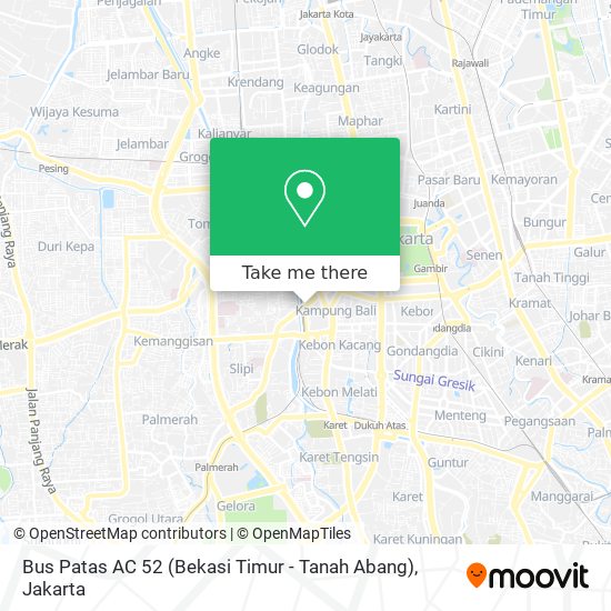Bus Patas AC 52 (Bekasi Timur - Tanah Abang) map