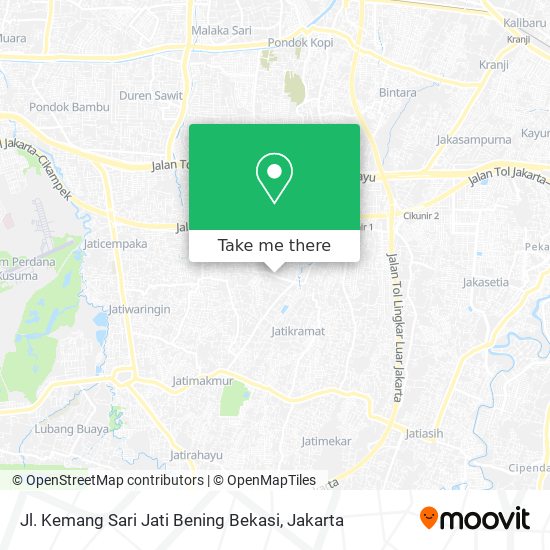 Jl. Kemang Sari Jati Bening Bekasi map