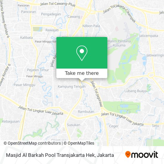 Masjid Al Barkah Pool Transjakarta Hek map