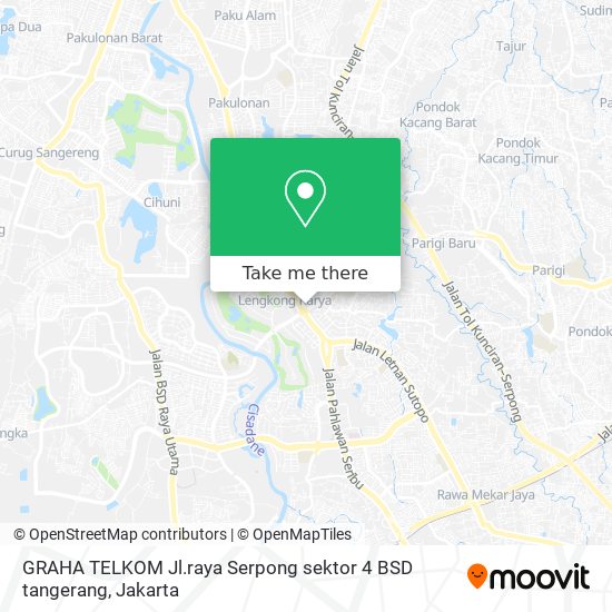 GRAHA TELKOM Jl.raya Serpong sektor 4 BSD tangerang map