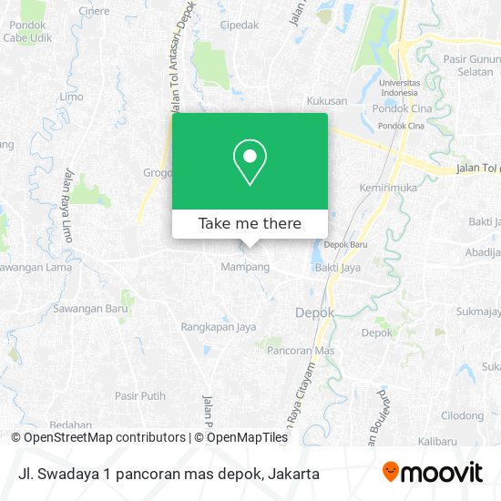 Jl. Swadaya 1 pancoran mas depok map