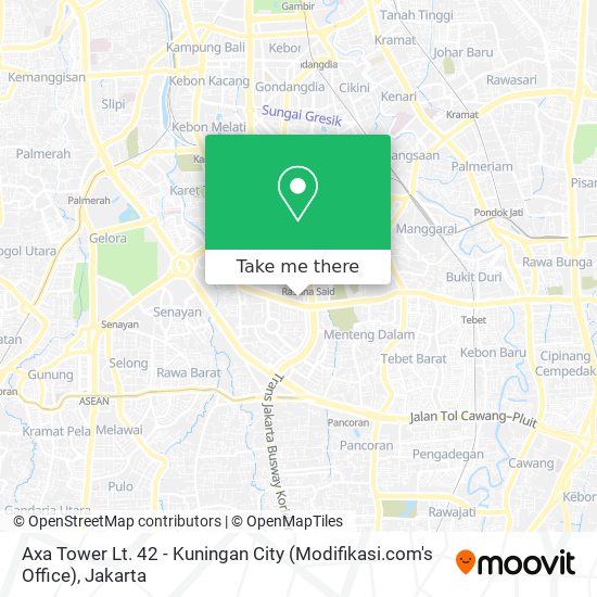 Axa Tower Lt. 42 - Kuningan City (Modifikasi.com's Office) map