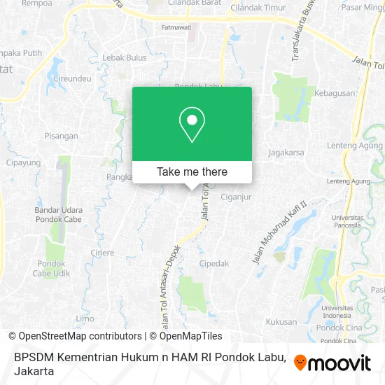 BPSDM Kementrian Hukum n HAM RI Pondok Labu map