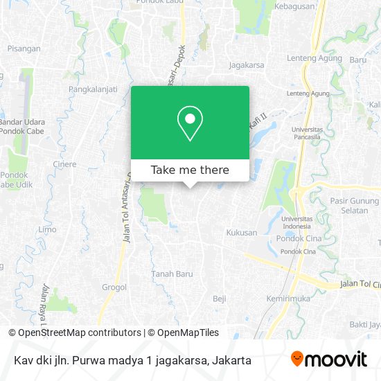 Kav dki jln. Purwa madya 1 jagakarsa map